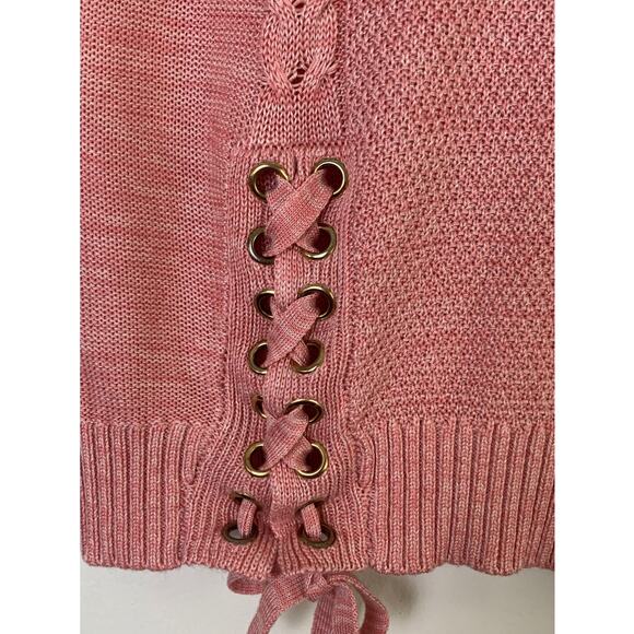 Soho New York&Co Jeans Women's Sweater Size M Tie Pink - Picture 5 of 10